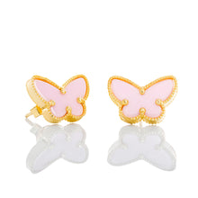 Load image into Gallery viewer, Butterfly Studs with Pink Enamel
