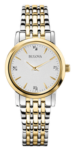 Load image into Gallery viewer, WATCH BULOVA LADY ROUND CASE DIAMOND MAKERS STEEL BRACELET SILVER DIAL
