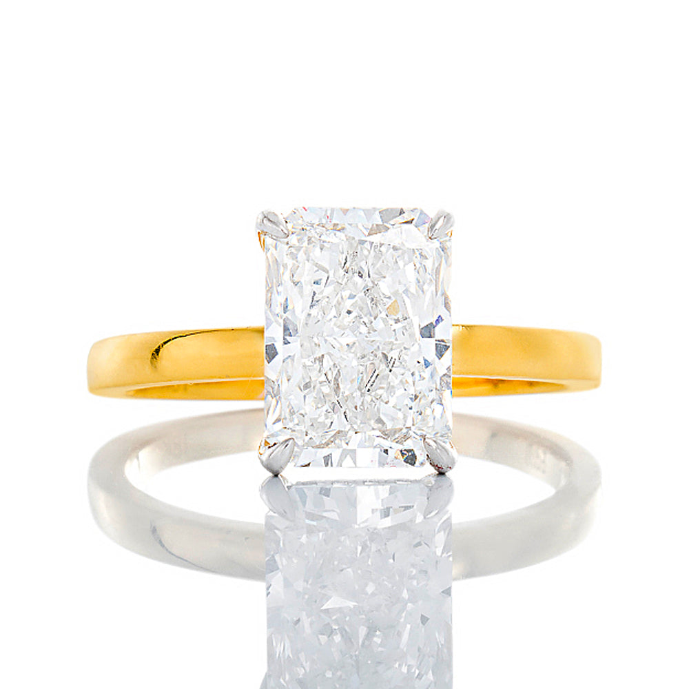 2.12ctw Lab Created Radiant Solitaire with Hidden Diamond Halo