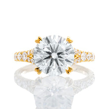 Load image into Gallery viewer, 3.92ctw Round Lab Solitaire Natural Split Diamond Pave Shoulders
