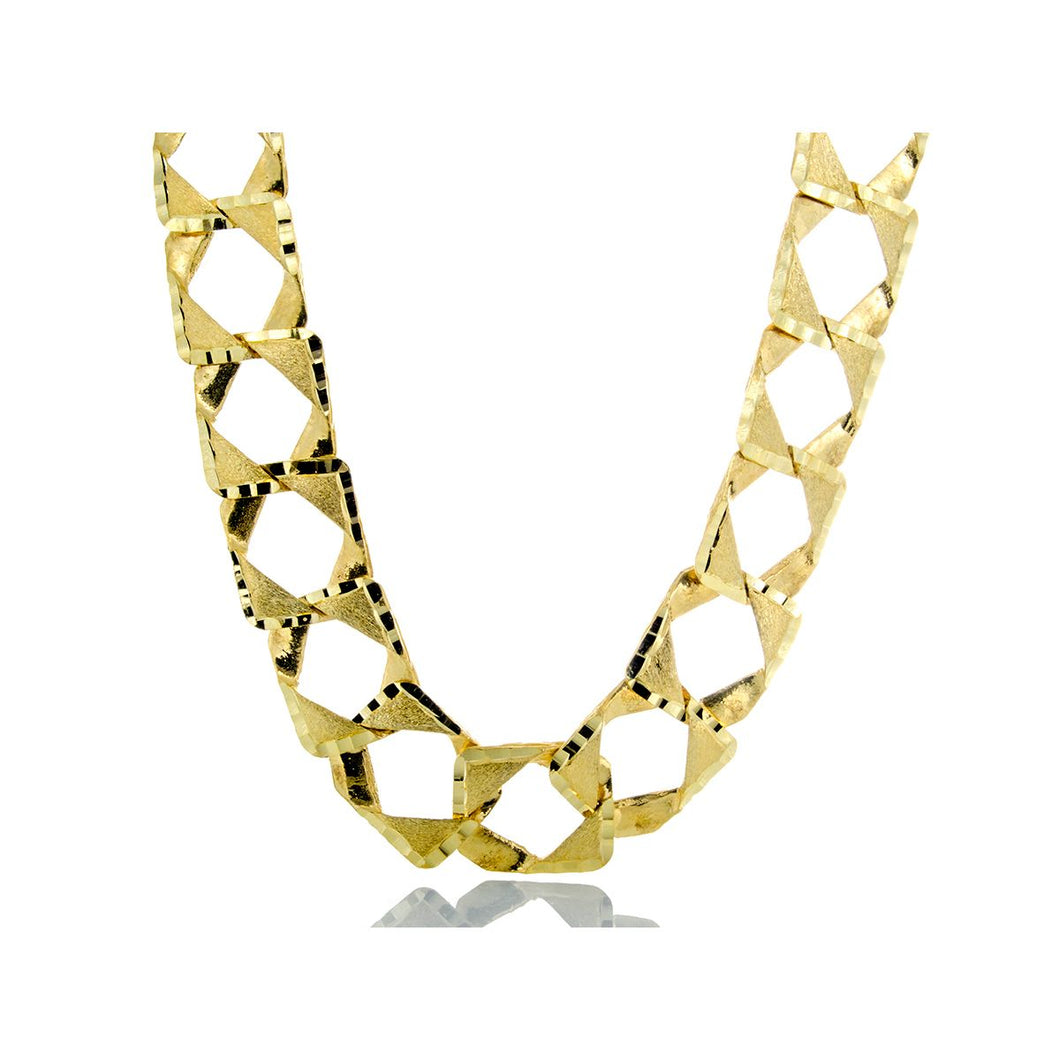 12.15mm Diamond Cut and Satin Finished Center Casting Chain