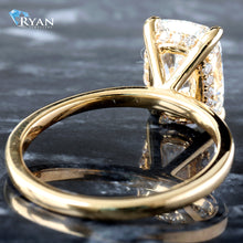 Load image into Gallery viewer, 3.10ctw Elongated Cushion Solitaire with Hidden Halo and High Polished Shoulders
