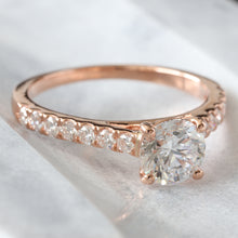 Load image into Gallery viewer, 1.35ctw Round Solitaire with Pave Shoulders Ring
