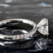 Load image into Gallery viewer, 1.29ctw Round Solitaire with Hidden Halo and Pave Shoulders
