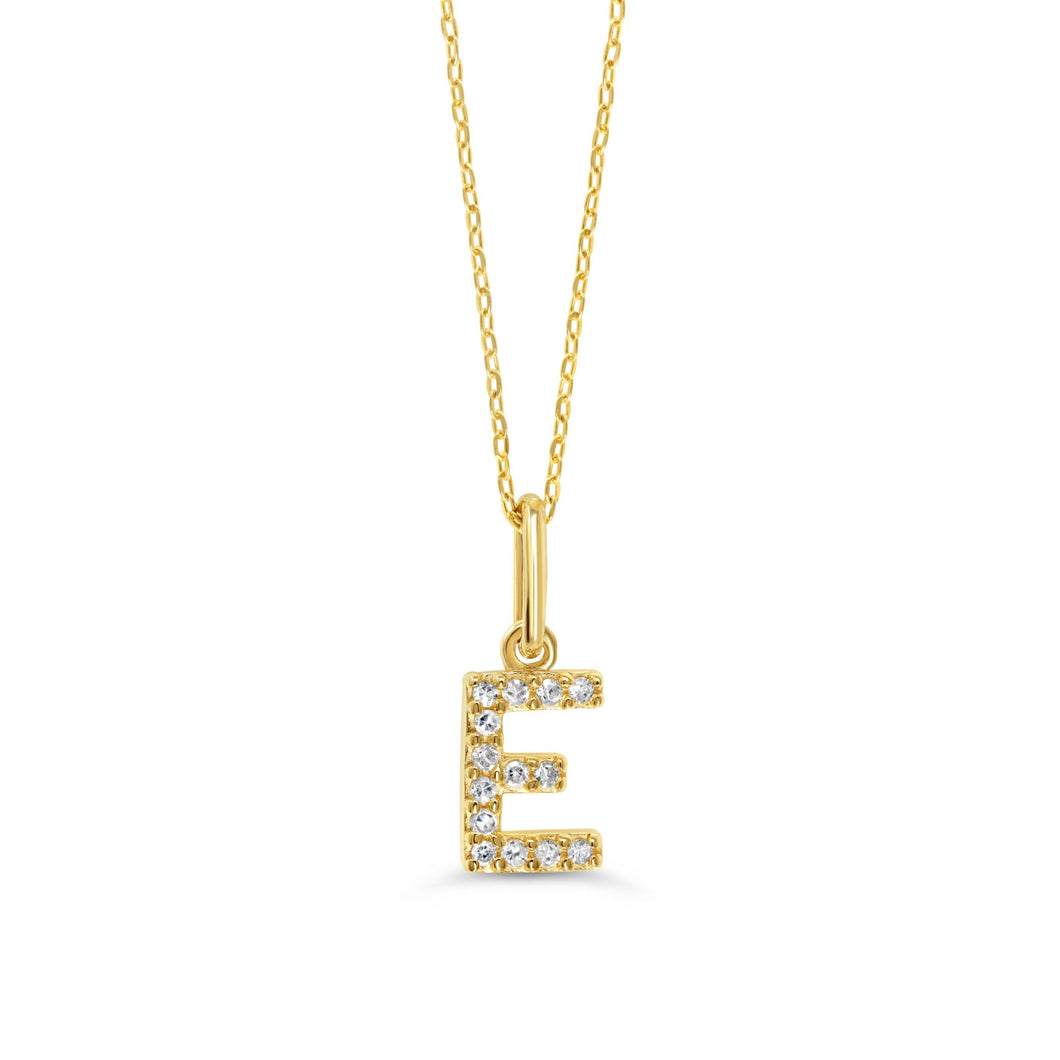 Natural Diamond Initial Pendant 