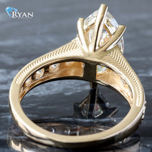 Load image into Gallery viewer, 3.75CTW LAB 8 Prong Marquise Center With Graduating Tapered Diamond Shoulders &amp; Herringbone Design Profile
