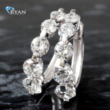 Load image into Gallery viewer, 3.00CTW LAB Graduating Single Prong Hoops
