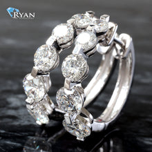 Load image into Gallery viewer, 3.00CTW LAB Graduating Single Prong Hoops
