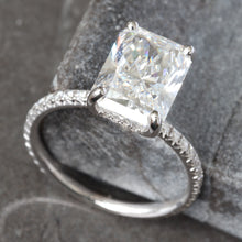 Load image into Gallery viewer, 2.24ctw Radiant Cut Lab Created Solitaire with Diamond Hidden Halo
