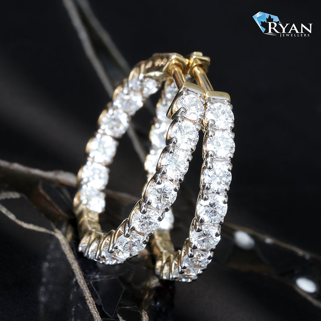 1.00ctw Inside Out Diamond Hoops
