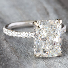 Load image into Gallery viewer, 5.26ctw Radiant Cut Lab Created Solitaire in Diamond Hidden Halo Mount
