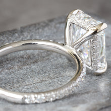 Load image into Gallery viewer, 4.63ctw Radiant Cut Lab Created Solitaire in Diamond Hidden Halo Mount
