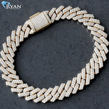 Load image into Gallery viewer, 5.98CTW Two Row Round Honeycomb Cuban Bracelet
