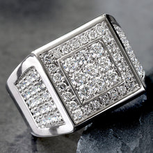 Load image into Gallery viewer, 1.70ctw Raised 3x3 Square Top with Square Halo and Diamond Pave Shoulders
