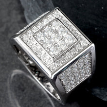 Load image into Gallery viewer, 1.70ctw Raised 3x3 Square Top with Square Halo and Diamond Pave Shoulders
