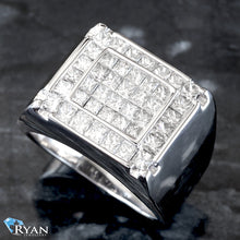 Load image into Gallery viewer, 2.50CTW Natural Princess Cut Invisible Men&#39;s Ring
