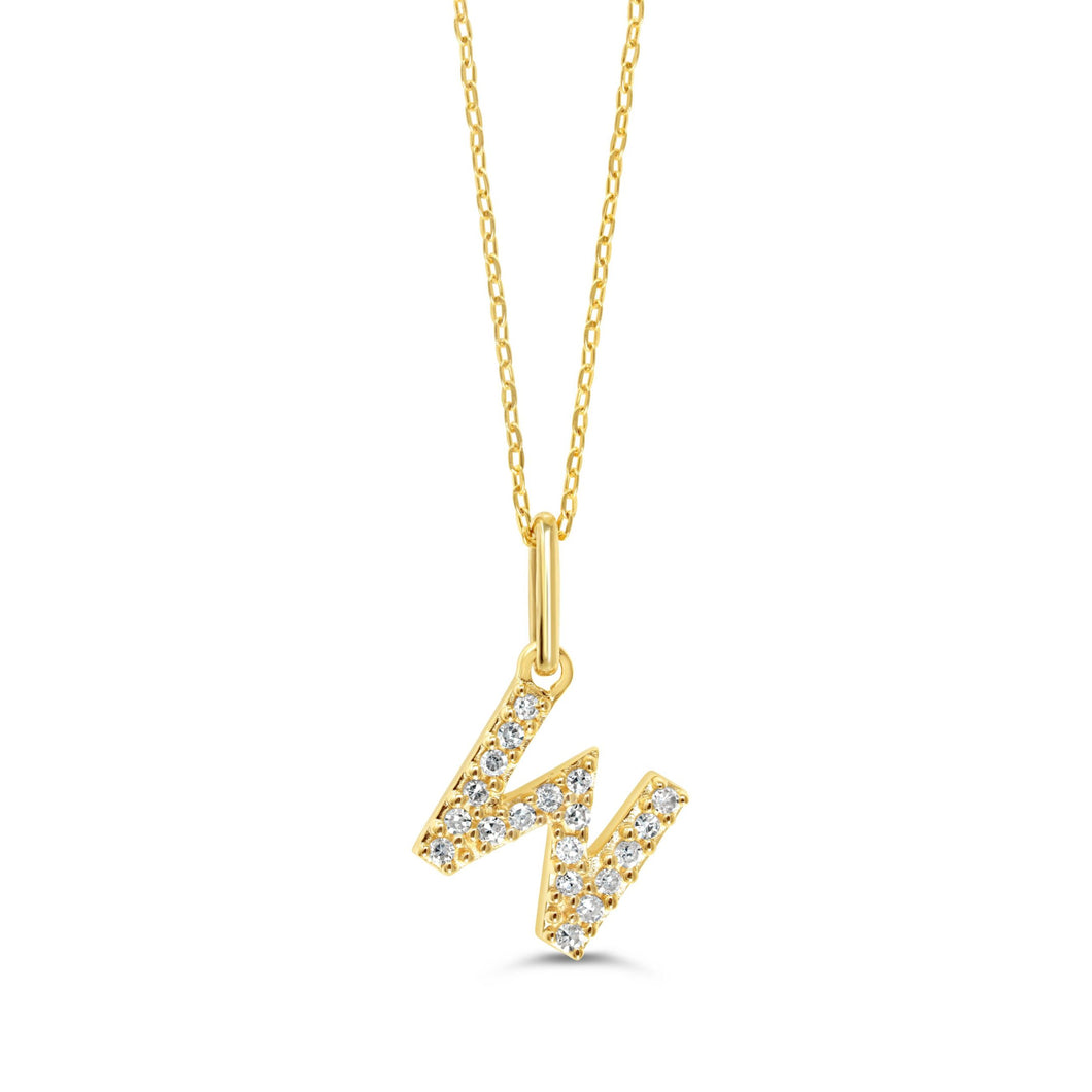 Natural Diamond Initial Pendant 