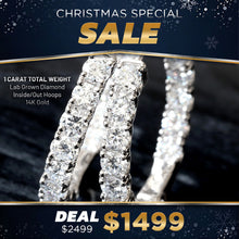 Load image into Gallery viewer, 1.00ctw Shared Prong Inside-out Hoops with Secure Lock
