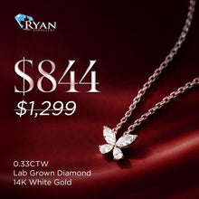 Load image into Gallery viewer, 0.33CTW LAB Marquise &amp; Pear Diamond Dainty Butterfly Necklace

