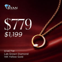 Load image into Gallery viewer, 0.14CTW LAB Half High Polish Half Pave Circle Pendant With Marquise Accent
