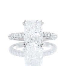 Load image into Gallery viewer, 4.27ctw Radiant Cut Lab  Full Diamond Pave Dome Shoulders

