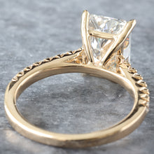 Load image into Gallery viewer, 3.28ctw Radiant Solitaire with Upswept Shared Prongs Diamond Shoulders Ring
