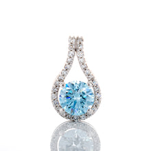 Load image into Gallery viewer, 1.00ctw Round Blue Lab Created Diamond Teardrop Slider
