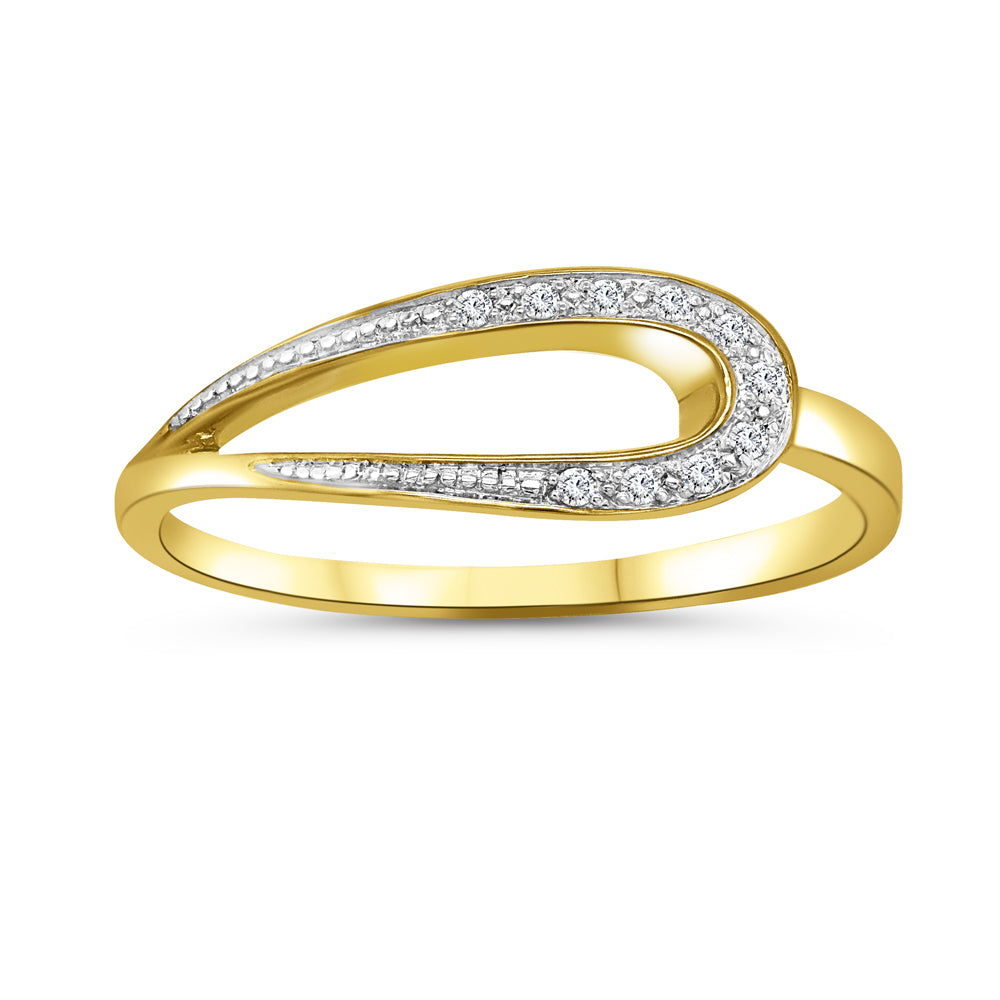 0.04ctw Contemporary Sideways Tear Drop with Diamond Accent