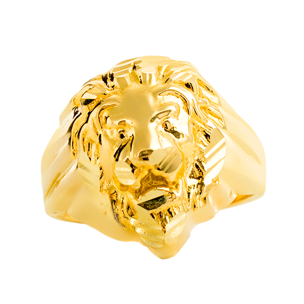 Lion Head Diamond Cut Ring