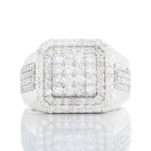 Load image into Gallery viewer, 2.00ctw Three Level Diamond Square Top Men&#39;s Ring
