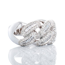 Load image into Gallery viewer, 1.56ctw Tiger Miami Cuban Ring with Baguette &amp; Round Diamonds
