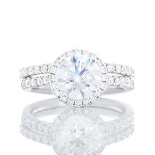 Load image into Gallery viewer, 2.24ctw Round Cut Lab Solitaire with Round Halo Bridal Set
