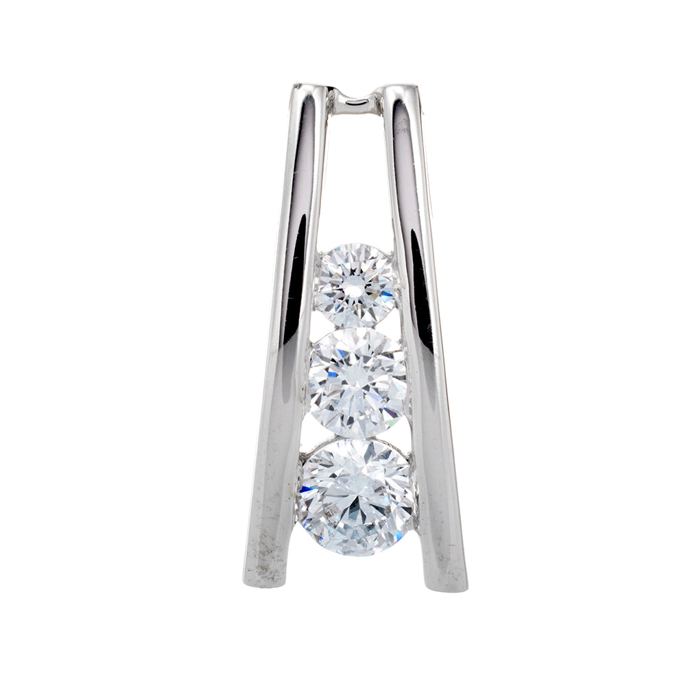 1.50ctw Graduated Round Brilliant Three Stones Journey Pendant
