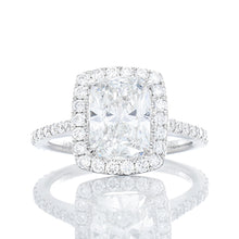 Load image into Gallery viewer, 2.79ctw Elongated Cushion Cut Lab Diamond with Halo Upswept Pave Shoulders
