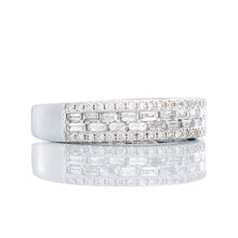 Load image into Gallery viewer, 0.60ctw Two Row Vertical Baguette Center with Round Diamond Sides Band
