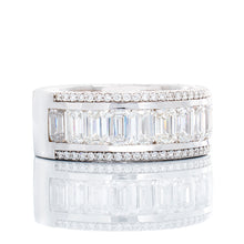 Load image into Gallery viewer, 7.51ctw Lab Diamonds Emerald Cut Center and Round Pave Sides
