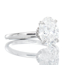 Load image into Gallery viewer, 2.11ctw Oval Solitaire Outter Hidden Halo Ring
