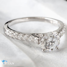 Load image into Gallery viewer, 1.35ctw Round Solitaire with Pave Shoulders Ring
