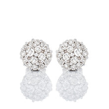 Load image into Gallery viewer, 0.50ctw Flat Four Flower Center with halo Cara Earrings
