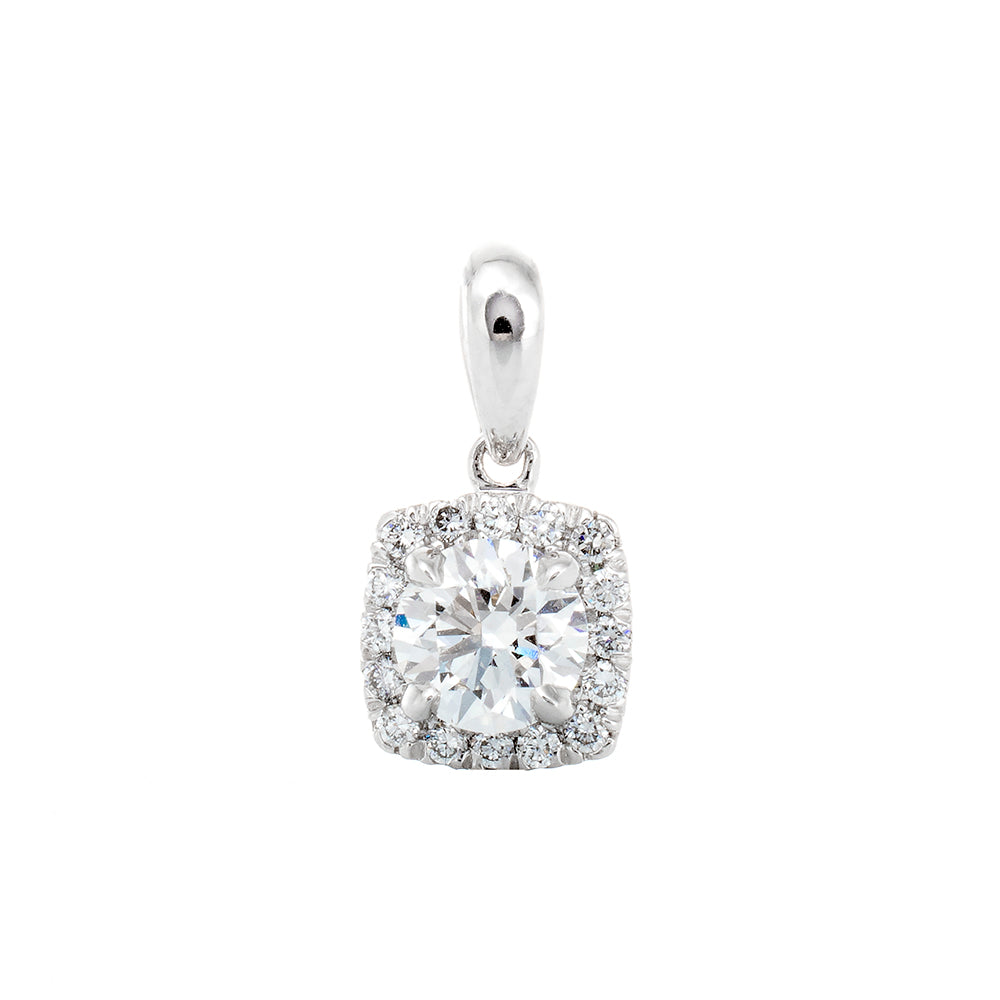 0.60ctw Round Solitaire with Cushion Diamond Halo