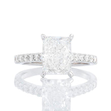 Load image into Gallery viewer, 2.32ctw Radiant Cut Lab Created Center Natural Diamond Pave Upswept Shoulders
