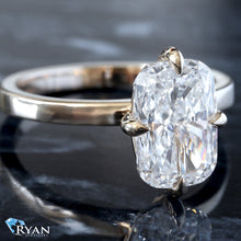 Load image into Gallery viewer, 3.03ctw Elongated Cushion Compass Setting on a Cigar Style Band Ring
