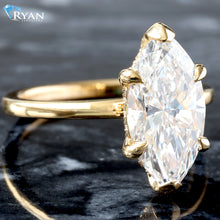 Load image into Gallery viewer, 3.13ctw Marquise Solitaire with Hidden Halo Ring

