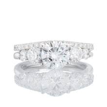 Load image into Gallery viewer, 2.00ctw Five Round Solitaire with Diamond Bridge and Matching Pave Band

