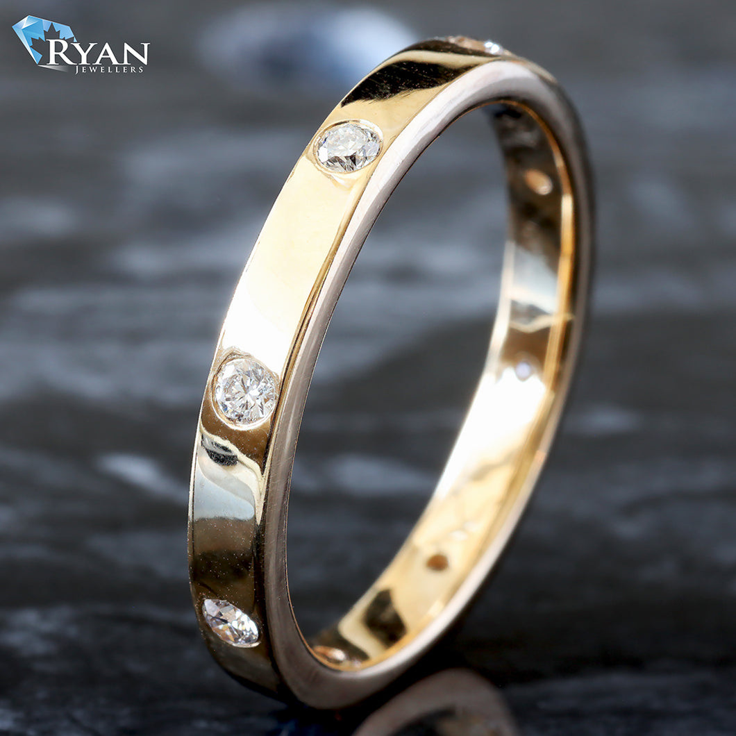 0.20CTW Gypsy Style Bezel Set Eternity Band