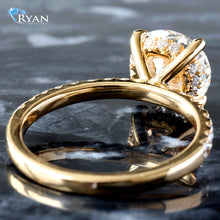 Load image into Gallery viewer, 2.88ctw Round Solitaire with Hidden Halo and Pave Shoulders Ring
