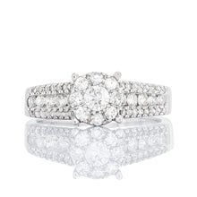 Load image into Gallery viewer, 0.80ctw Diamond Imperial Setting Center Three Row Pave Shoulders
