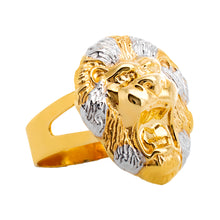 Load image into Gallery viewer, Roaring Lion Head Two Tone Ring
