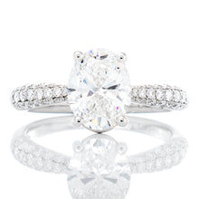 Load image into Gallery viewer, 2.19ctw Oval Solitaire with Cathedral Pave Shoulders
