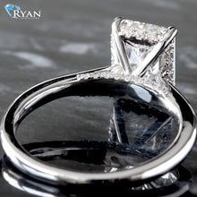 Load image into Gallery viewer, 2.72ctw Radiant Solitaire with Hidden Halo and Diamond Bridge Ring
